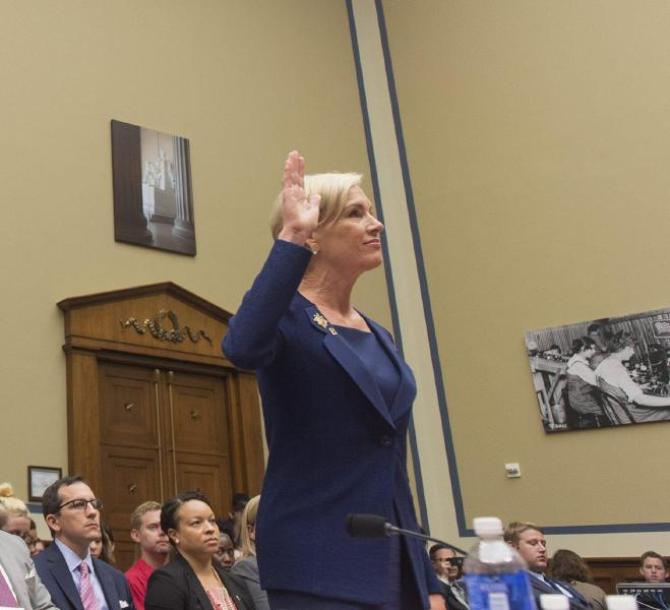 epa04955876 Cecile Richards, President of Planned Parenthood Federation of America Inc., is sworn-in to testify before the House Oversight and Govern